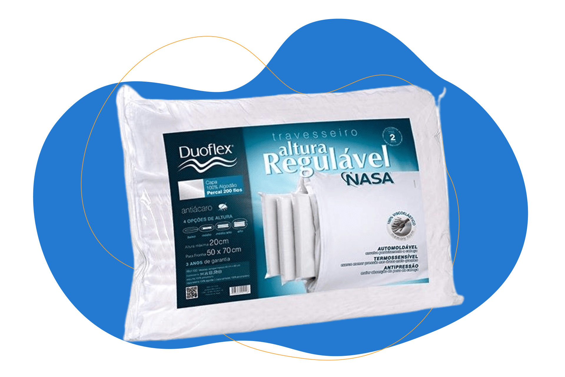 travesseiro NASA duoflex regulável